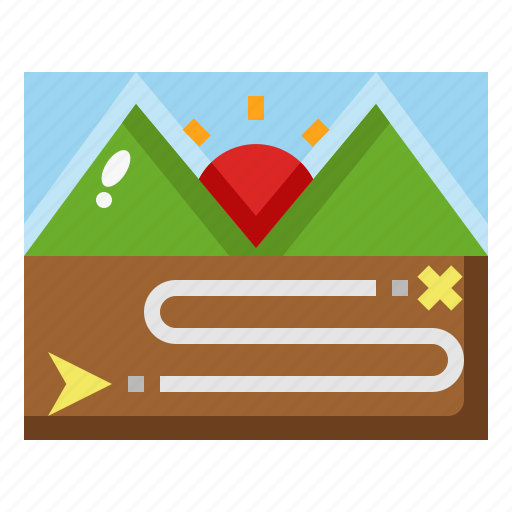 Map, route, trail, trekking, location icon - Download on Iconfinder