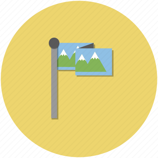 Adventure, circle, flag, hiking, nature, outdoors, yellow icon - Download on Iconfinder