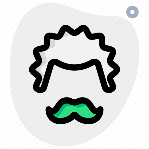 Curly, hair, moustache, hipster icon - Download on Iconfinder