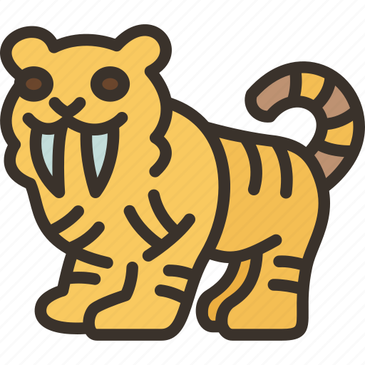 Sabertooth, tiger, extinct, carnivore, prehistoric icon - Download on Iconfinder