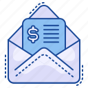 bill, invoice, mail, message, payment