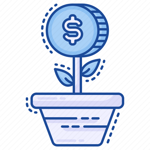 Growth, plant, coins, money, finance icon - Download on Iconfinder