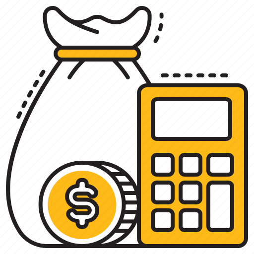 Calculate, budget, money, bag, calculator, finance icon - Download on Iconfinder