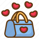 bag, gift, heart, love, shop, favorite