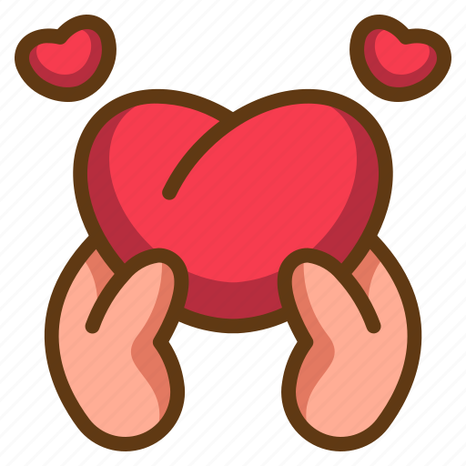 Gift, hand, love, heart, present icon - Download on Iconfinder