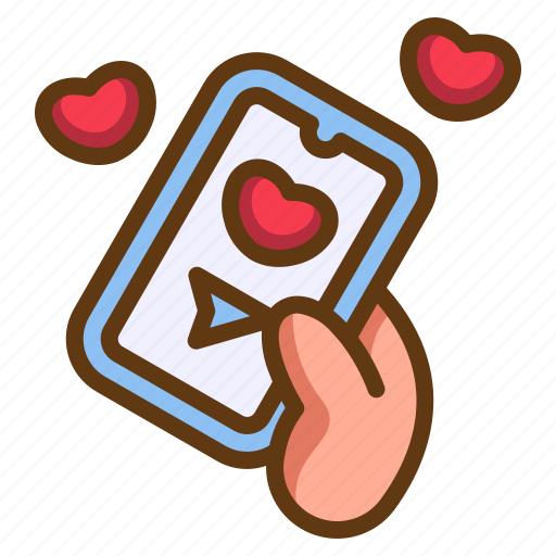 Send, message, love, heart, hand, smartphone icon - Download on Iconfinder