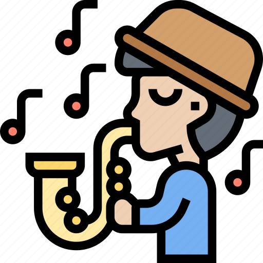 Saxophonist, musician, jazz, performer, artist icon - Download on Iconfinder