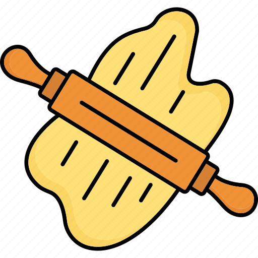 Dough roller, rolling pin, bread roller, roller pin, kitchen tool, roller, kitchen icon - Download on Iconfinder