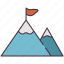 hiking, climbing, mountain, location, challenge, hobbies, flag