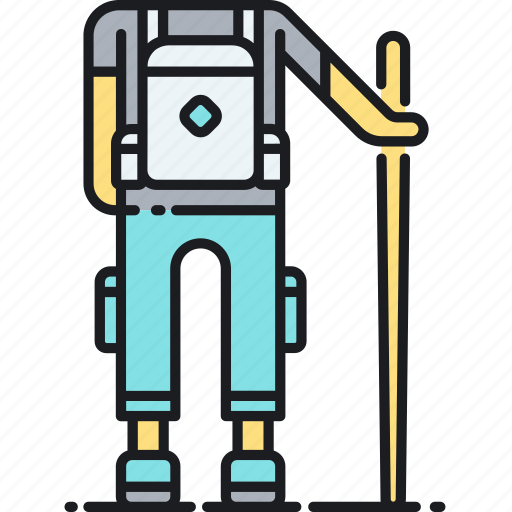 Backpacking, hiking, pole, tramping, trekking icon - Download on Iconfinder