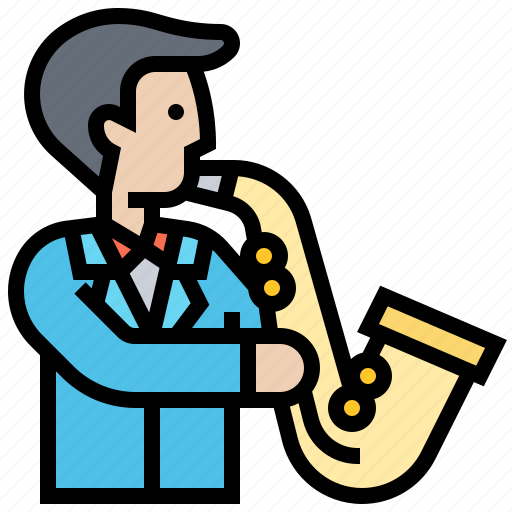 Instrument, jazz, musician, saxophonist, song icon - Download on Iconfinder