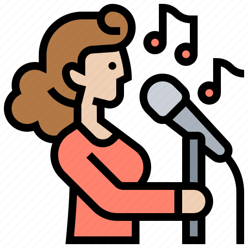 Karaoke, music, singing, song, woman icon - Download on Iconfinder