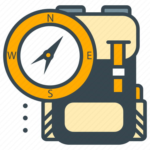 Backpack, compass, hike, hobby, travel icon - Download on Iconfinder