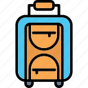 travel bag, baggage, luggage, portmanteau, suitcase, valise, briefcase