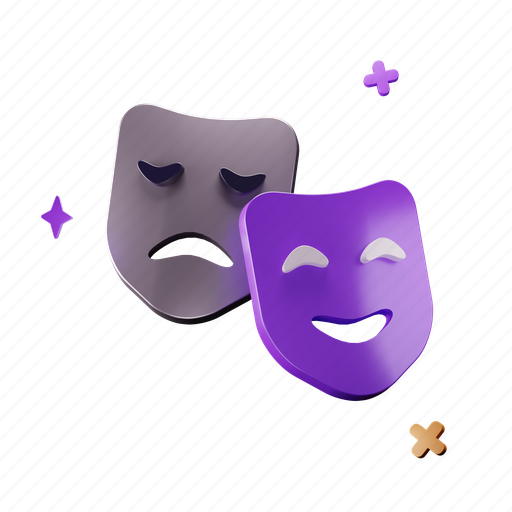 Theater, mask, carnival-mask, eye-mask, party-mask, face-mask, carnival 3D illustration - Download on Iconfinder