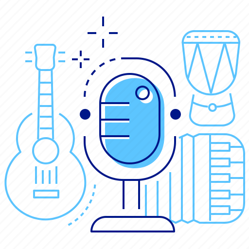 Live performance, microphone, music, musical instruments icon - Download on Iconfinder