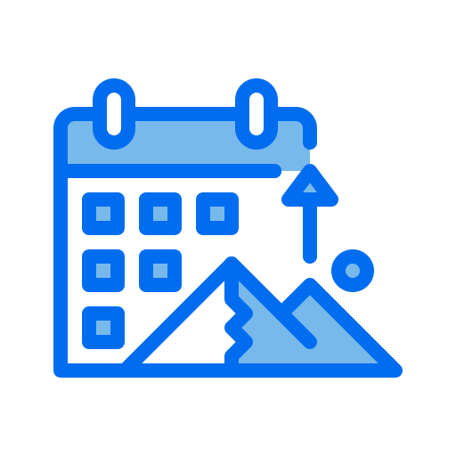 Augmented, calendar, mountain, reality, schedule icon - Free download