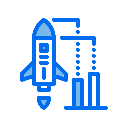 Analysis, augmented, chart, graph, reality, rocket icon - Free download