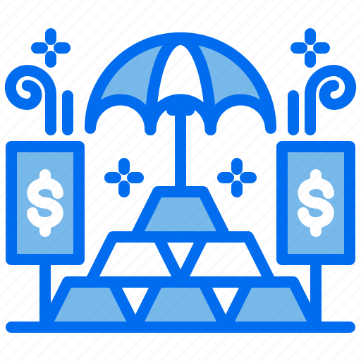 Bank, business, finance, gold, money, security, umbrella icon - Download on Iconfinder