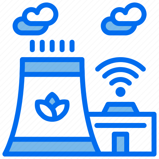 Building, eco, energy, plant, power, wifi, wireless icon - Download on Iconfinder