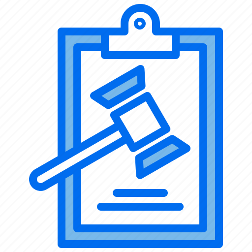 Clipboard, document, hammer, justice, law icon - Download on Iconfinder