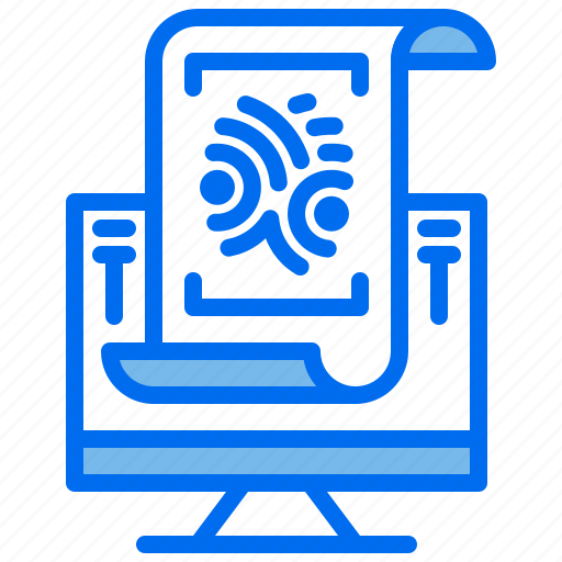 Coomputer, document, fingerprint, identification, law icon - Download on Iconfinder