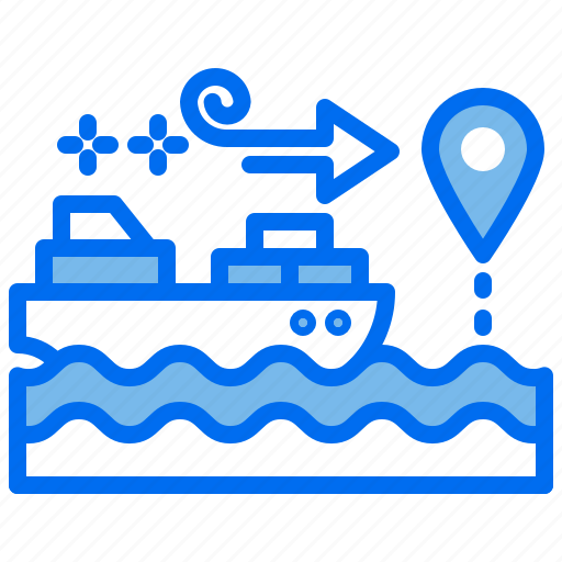 Boat, cargo, direction, location, navigation, ship icon - Download on Iconfinder