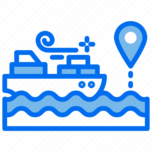 Boat, cargo, location, navigation, pin, sea, ship icon - Download on Iconfinder