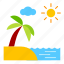 beach, sun, coconut tree, palm tree, island, tropical, holiday, summer, vacation 