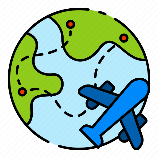 Travel, world, travel around the world, abroad, flight, airplane, transportation icon - Download on Iconfinder
