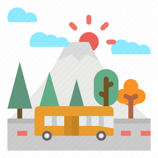 Automobile, bus, road, travel, trip icon - Download on Iconfinder