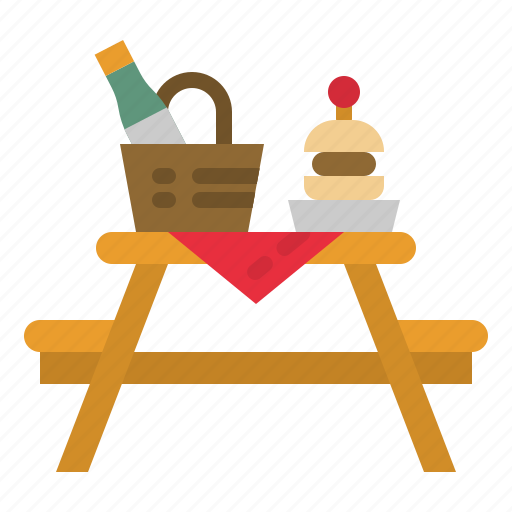 Basket, bench, camping, picnic, table icon - Download on Iconfinder