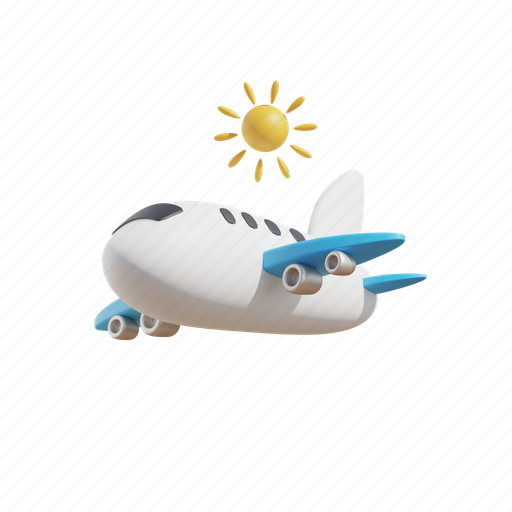 Aircraft, airplane, transportation 3D illustration - Download on Iconfinder