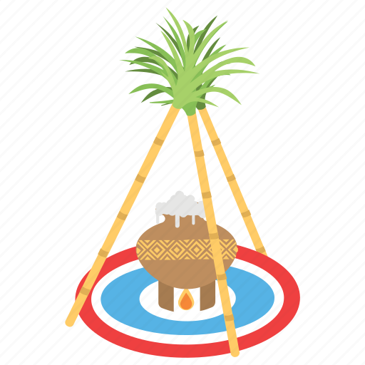 Banana leaves, bhogi, pongal, steamed rice, sun god icon - Download on Iconfinder