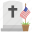 american flag, christian grave, confederate memorial day, cross sign, remembering civil war 