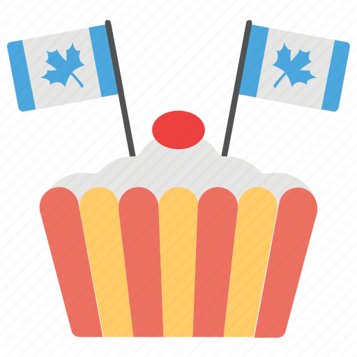 Blue canadian flag, canada day, celebration, cherry on cake, national holiday icon - Download on Iconfinder