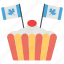 blue canadian flag, canada day, celebration, cherry on cake, national holiday 