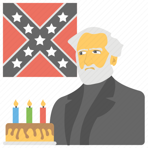 Birthday cake, cake with candles, lee’s birthday, mississippi flag, robert e lee icon - Download on Iconfinder