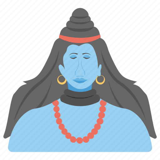 Blue shiva, orange beads, shiva art, shiva avatar, shiva shakti icon - Download on Iconfinder