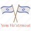 crossed flags, flag of israel, independence day, israeli national holiday, yom ha&#x27;atzmaut 