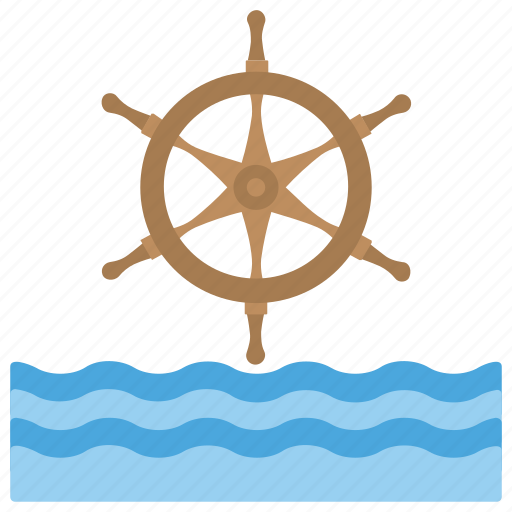 Marine wheel, maritime celebration, national maritime day, oceanic waves, ship steering wheel icon - Download on Iconfinder