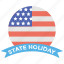 american flag, federal holidays, national holidays, round american flag, state holiday, state holliday banner 