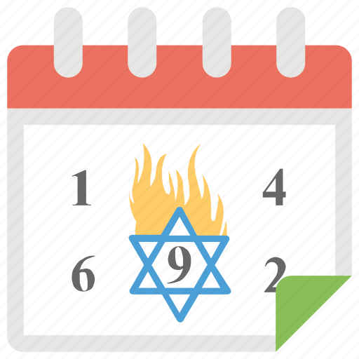 Annual fast day, holiday, jewish calendar, saddest day, tisha b'av icon - Download on Iconfinder