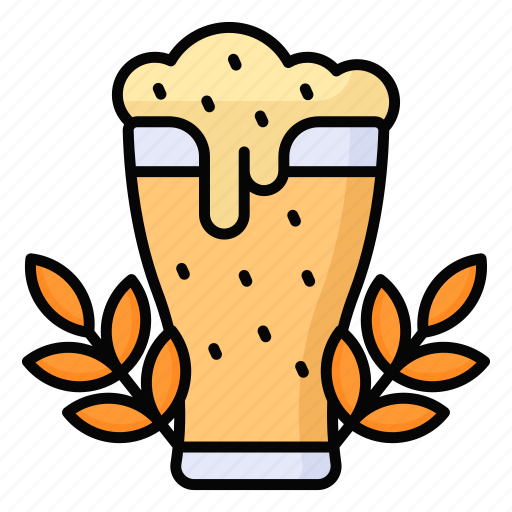 Oktoberfest, beer, glass, wheat, barley, alcohol, drink icon - Download on Iconfinder