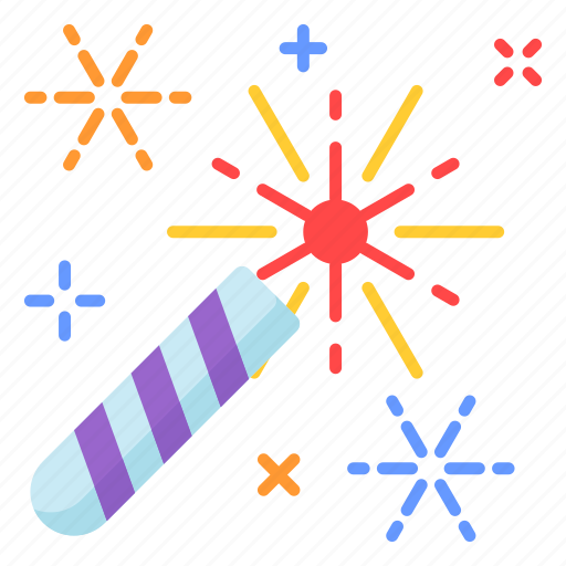 New year, celebration, fireworks, sparkler, holiday, explosion, stars icon - Download on Iconfinder