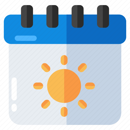 Summer calendar, daybook, almanac, schedule, datebook icon - Download on Iconfinder