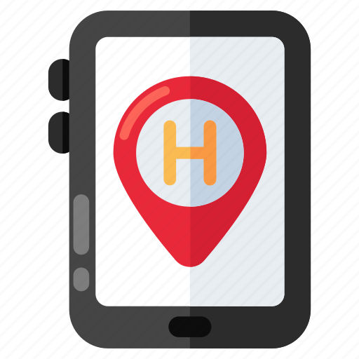 Mobile hotel location, hotel direction, gps, navigation, geolocation icon - Download on Iconfinder