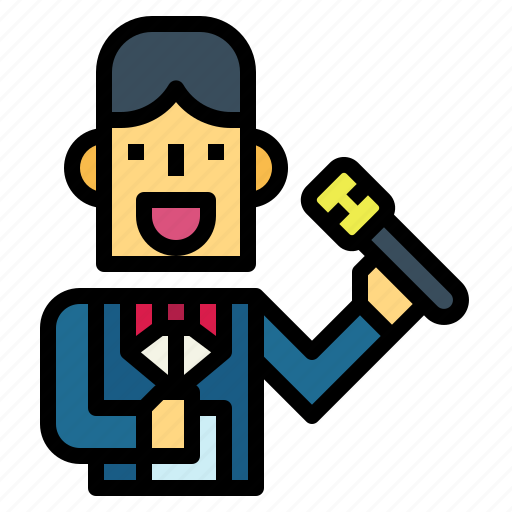 Actor, man, tuxedo, microphone, singer icon - Download on Iconfinder