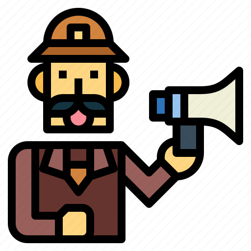 Film, director, megaphone, old, man, speak icon - Download on Iconfinder