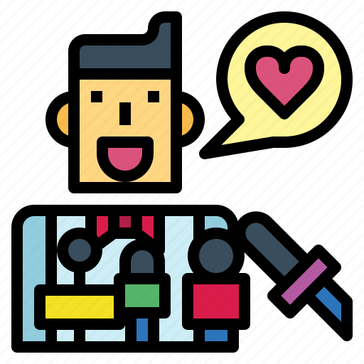 Interview, man, heart, microphone, mic icon - Download on Iconfinder